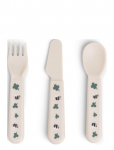 Done By Deer - Foodie Cutlery Set Tiny Farm Sand - S&ouml;&ouml;giaeg - 12X 2X 1CM