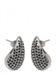 Bud To Rose - Drop Crystal Stud Earring Black/Silver - Statement k&otilde;rvar&otilde;ngad - ONE SIZE