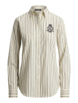 Lauren Ralph Lauren - Classic Fit Striped Cotton Dobby Shirt - Pikkade varrukatega - XS