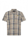 Lyle & Scott - Linen Check Short Sleeve Shirt - L&uuml;hikeste varrukatega s&auml;rgid - XXL