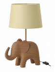 J-Line - Table Lamp Striped Polyresin Brown - Laualambid - ONE SIZE