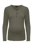 Only Maternity - Olmlola L/S V-Neck Btn Rib Top Jrs - Pikkade varrukatega - M