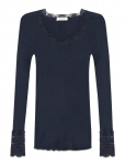 Rosemunde - Rwbenita Silk Ls O-Neck Lace T-Shirt - Pikkade varrukatega - M