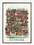 Martin Schwartz - Danmark Standard Poster - Linnad ja kaardid - 50X70CM