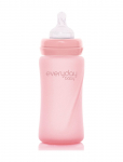 Everyday Baby - Glass Baby Bottle Healthy + Rose Pink 240Ml - Lutipudelid - 240 ml