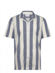 Lindbergh - Striped Linen/Cotton Shirt S/S - L&uuml;hikeste varrukatega - L