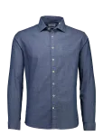 Lindbergh - Soft Indigo Stretch Shirt L/S - Teksas&auml;rgid - S