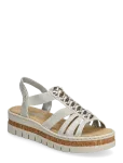 Rieker - Rieker Ladies' Sandals V4918-90 Silver/Platinum - Platvormsandaalid - 39
