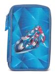 Beckmann Norway - Three Section Pencil Case With Content, Blue Lightning - Pinalid - ONE SIZE