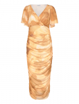 Bubbleroom - Butterfly Sleeve Mesh Ankle Dress - Maksikleidid - XL