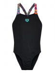 Arena - Girl's Arena Ondulation Swimsuit V Back Black-Mult - Ujumisriided - 10-11&Aring;R