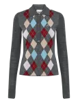 Ganni - Paloma Merino Jacquard Polo Top - Džemprid - M