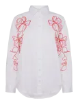 French Connection - Alexis Cotton Embroidered Line Drawing Shirt - Pikkade varrukatega - L