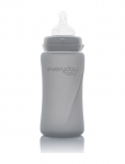 Everyday Baby - Glass Baby Bottle Healthy + Quiet Grey 240Ml - Lutipudelid - 240 ml