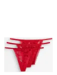 Lindex - 3-Pack Thong In Lace - Stringid - L