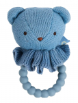 Smallstuff - Rattle, Bear Face On Silicone Ring, Blue - K&otilde;ristid - ONE SIZE