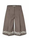 STINE GOYA - Embroidered Canvas, Pleated Eyelet Bermuda - Bermuda - XS