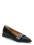 Bianco - Biavictoria Buckle Ballet Flat Croco Embossed Leather - Baleriinad - 38