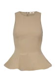 Monki - Fitted Nylon Peplum Top - Varrukateta - 36