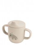 Done By Deer - Silicone Spout Cup 2-Handle Celebration Sand - Nokaga tasssid - &Oslash; 6.5X H 9CM