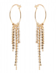 Pilgrim - Maja Crystal Waterfall Hoop Earrings Gold-Plated - R&otilde;ngad - ONE SIZE