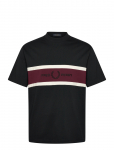 Fred Perry - Embroidered Panel Tee - L&uuml;hikeste varrukatega - XS