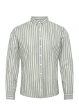 Lindbergh - Wide Striped Cotton/Linen Shirt L/S - Vabaaja s&auml;rgid - S