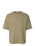 Selected - Slmrelaxsonny Waffle Ss O-Neck Tee - L&uuml;hikeste varrukatega - M