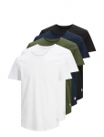 Jack & Jones - Jjenoa Tee Ss Crew Neck 5Pk Mp Noos - L&uuml;hikeste varrukatega - M