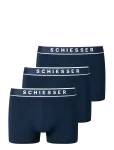Schiesser - 3-Pack Shorts With Woven Elastic Waistband, Dark Blue - 95/5 - Bokserid - XXL