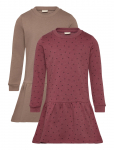 Minymo - Sweat Dress Ls (2-Pack) - Pikkade varrukatega vabaajakleidid - 92