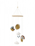 Bloomingville - Vigge Mobile, Brown, Polyester - Mobile Clouds - ONE SIZE