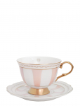 Hilke Collection - Cup With Saucer - Strisce Pink - Kastrulikomplektid - 22 CL