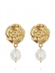 Caroline Svedbom - Rosita Pearl Earrings Gold - Rippuvad k&otilde;rvar&otilde;ngad - ONE SIZE