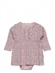 Minymo - Dress Ls Aop Rib - Pikkade varrukatega beebikleidid - 86