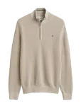 Gant - Waffle Knit Half-Zip Sweater - Poolpika lukuga džemprid - XL