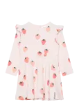 Geggamoja - Bamboo Flared Dress Strawberry - Pikkade varrukatega vabaajakleidid - 74/80