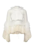 Bardot - Anyssa Lace Edge Ruffle Blouse - Pikkade varrukatega - 38