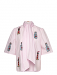 Stella Nova - Embroidered Bow Shirt - L&uuml;hikeste varrukatega - 34