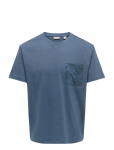 ONLY & SONS - Onsfred Stripe Life Rlx Leaf Ss Pckt Tee - L&uuml;hikeste varrukatega - XXL