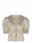 Ganni - Blouse Gold Silver - L&uuml;hikeste varrukatega - 40