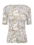Lauren Ralph Lauren - Paisley Stretch Cotton Boatneck Tee - L&uuml;hikeste varrukatega - S