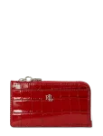 Lauren Ralph Lauren - Croc-Embossed Leather L-Zip Card Case - Kaarditaskud - ONE SIZE