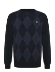 Lyle & Scott - Cotton Merino Argyle Jumper - &Uuml;mara kaelusega - L