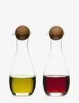 Sagaform - Nature Oil/Vinegar Bottles Oak Stoppers, 2-Pack - Oil, Vinegar & Dressing Bottles - ONE SIZE
