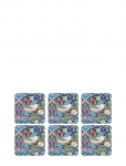 Morris & Co - Coasters Strawberry Thief Blue 6-P - Joogialused - ONE SIZE