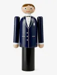 Kay Bojesen - Groom Blue/Black/White - Puidust kujud - H18CM