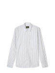 Mads N&oslash;rgaard - Prime Cotton Poplin Sune Shirt - Triibulised s&auml;rgid - L