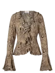 Malina - Suzie Sheer Frill Blouse - Pikkade varrukatega - 40