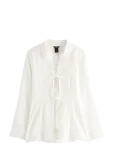Lindex - Embroidered Blouse With Tie Band - Pikkade varrukatega - XS